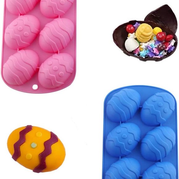 2 pcs New Easter Egg Shaped Silicone Chocolate Candy Mold, Baking Molds Candy - Picture 6 of 7